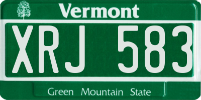 VT license plate XRJ583