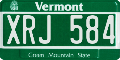VT license plate XRJ584