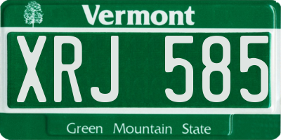 VT license plate XRJ585