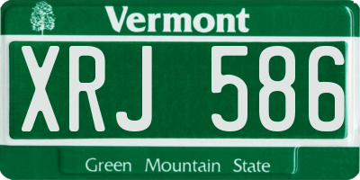 VT license plate XRJ586
