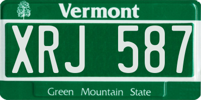 VT license plate XRJ587