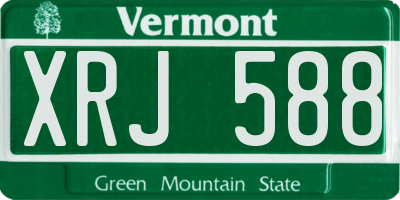 VT license plate XRJ588