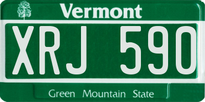 VT license plate XRJ590