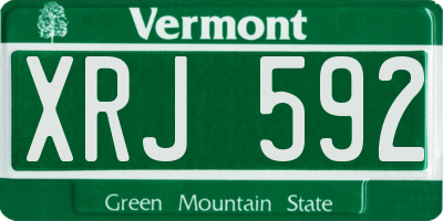 VT license plate XRJ592