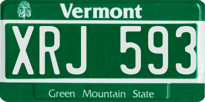 VT license plate XRJ593