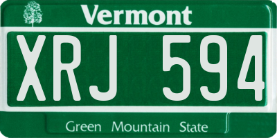 VT license plate XRJ594