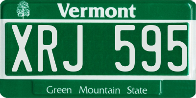 VT license plate XRJ595