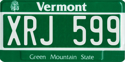 VT license plate XRJ599