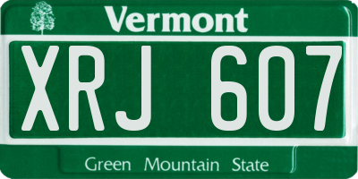 VT license plate XRJ607