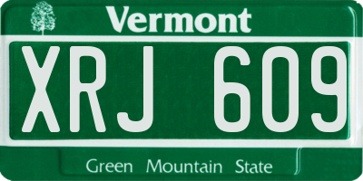 VT license plate XRJ609