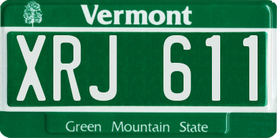 VT license plate XRJ611