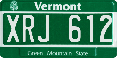 VT license plate XRJ612