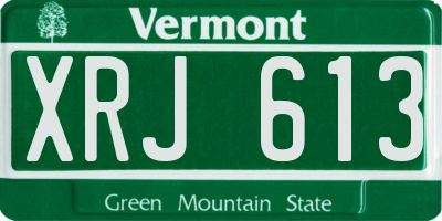 VT license plate XRJ613