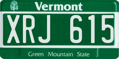 VT license plate XRJ615