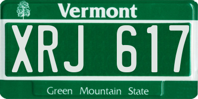 VT license plate XRJ617