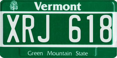 VT license plate XRJ618