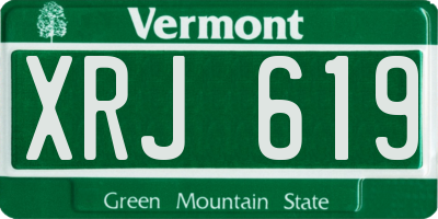 VT license plate XRJ619