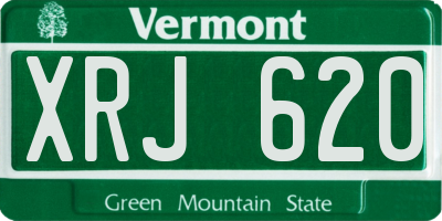 VT license plate XRJ620