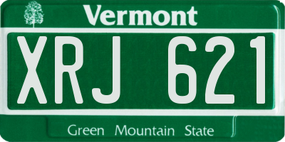 VT license plate XRJ621