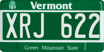 VT license plate XRJ622