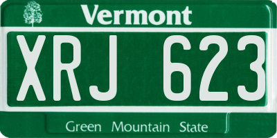 VT license plate XRJ623