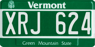 VT license plate XRJ624