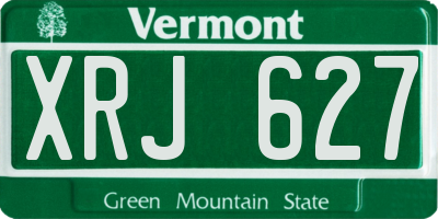 VT license plate XRJ627