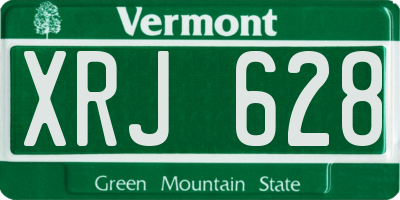 VT license plate XRJ628