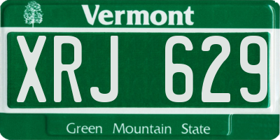 VT license plate XRJ629