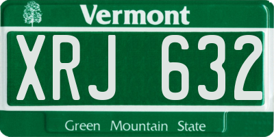 VT license plate XRJ632