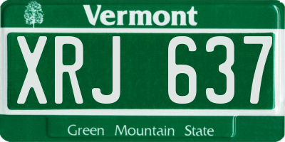 VT license plate XRJ637