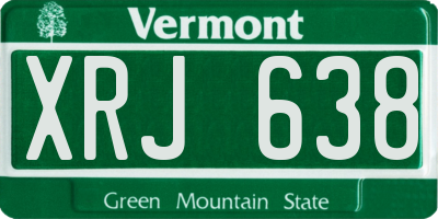 VT license plate XRJ638