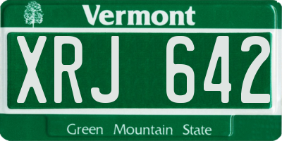 VT license plate XRJ642