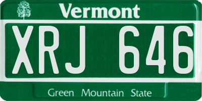 VT license plate XRJ646