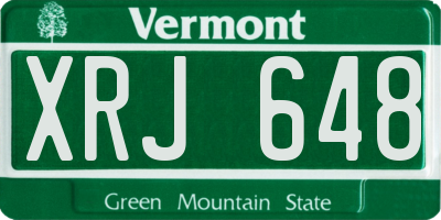 VT license plate XRJ648
