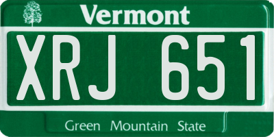 VT license plate XRJ651