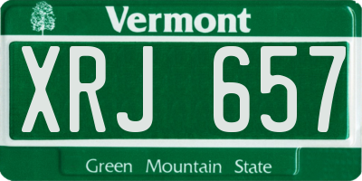 VT license plate XRJ657