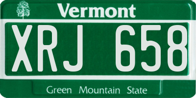 VT license plate XRJ658