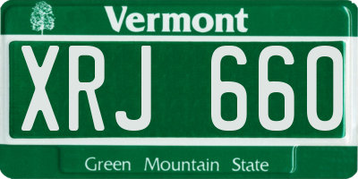 VT license plate XRJ660