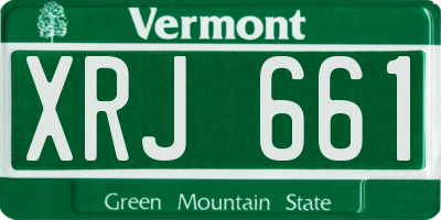 VT license plate XRJ661