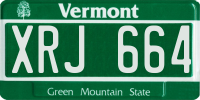 VT license plate XRJ664