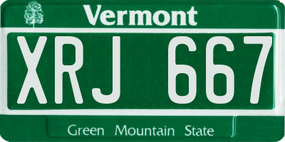 VT license plate XRJ667