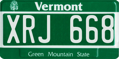 VT license plate XRJ668