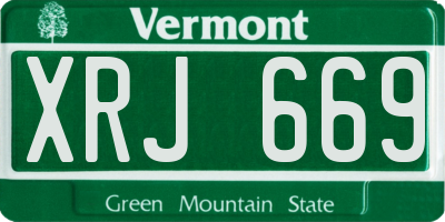 VT license plate XRJ669