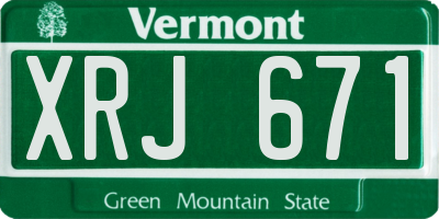 VT license plate XRJ671