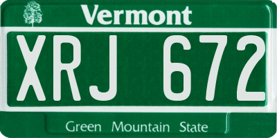 VT license plate XRJ672