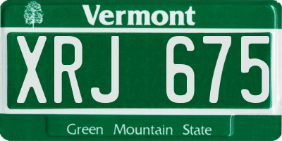 VT license plate XRJ675