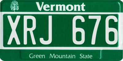 VT license plate XRJ676