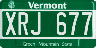 VT license plate XRJ677