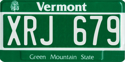 VT license plate XRJ679